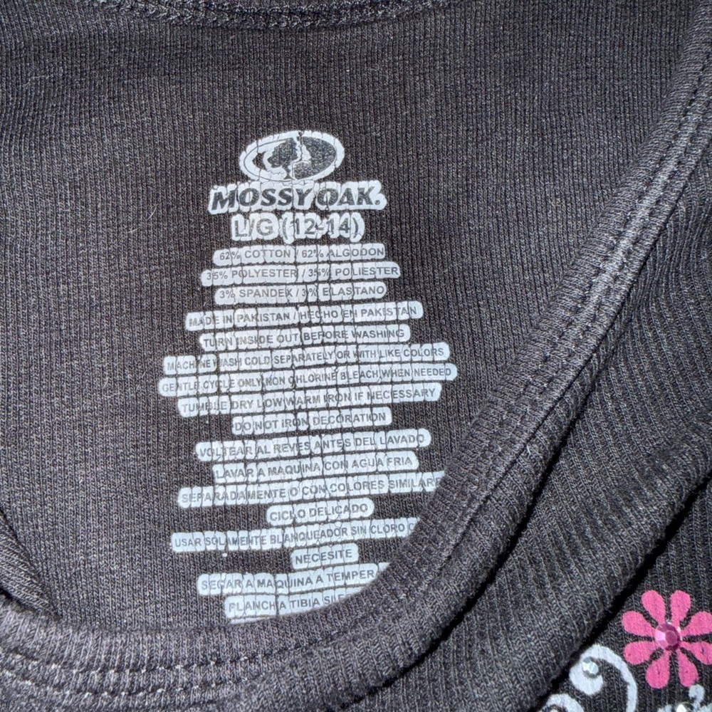 Mossy Oak Black and Pink Tank - Picture 3 of 3